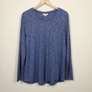 Style & Co‎ Long-Sleeve Pullover Sweater Long Sleeve Comfy Heather Blue Woman L